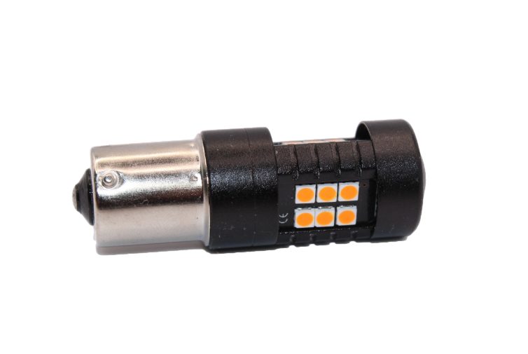 Auto LED žárovka CAN BUS BA15S 1156 P21W R5W - Oranžová