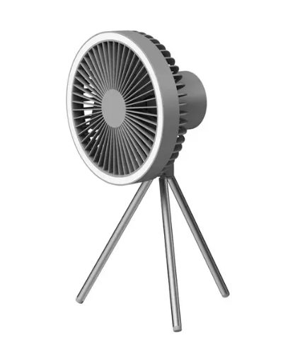 Přenosný ventilátor s USB-C - Tmavě šedý, svítící