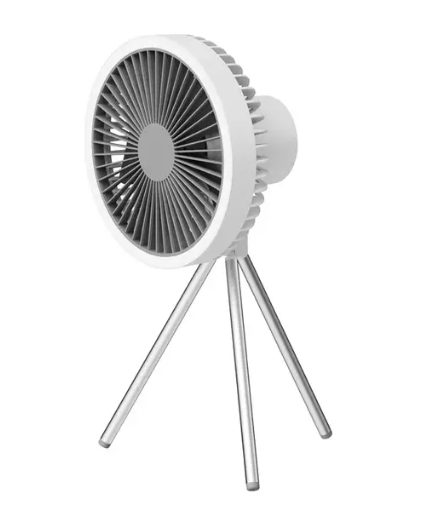 Přenosný ventilátor s USB-C - Bílý, svítící